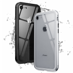 Wholesale iPhone 8 Plus / 7 Plus Fully Protective Magnetic Absorption Technology Transparent Clear Case (Silver)